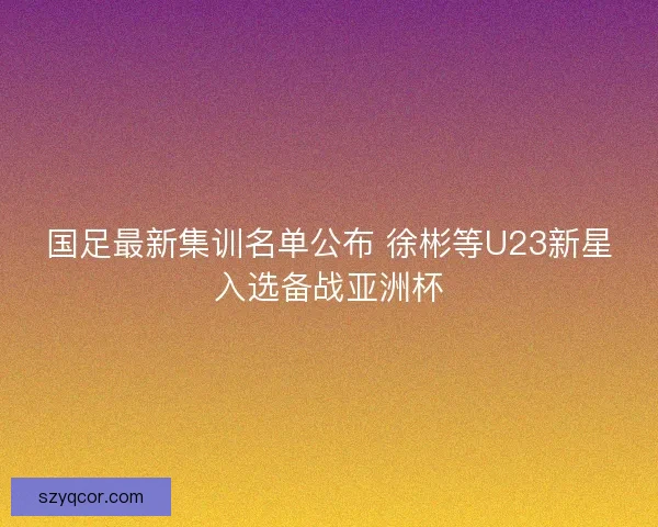 国足最新集训名单公布 徐彬等U23新星入选备战亚洲杯